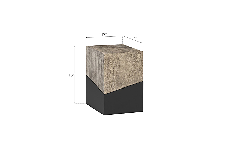 Geometry Side Table Gray Stone