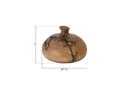 Lightning Vase Mango Wood, Short