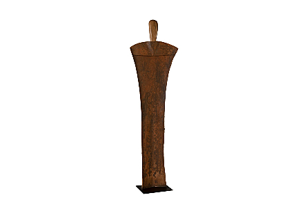 Standing Person on Base Small, Chamcha Wood, Iron